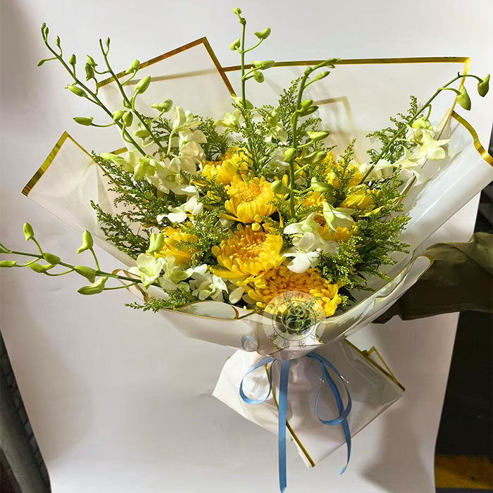 扫墓黄菊花束清明节上坟去世悼念白事花束祭扫北京同城鲜花速递