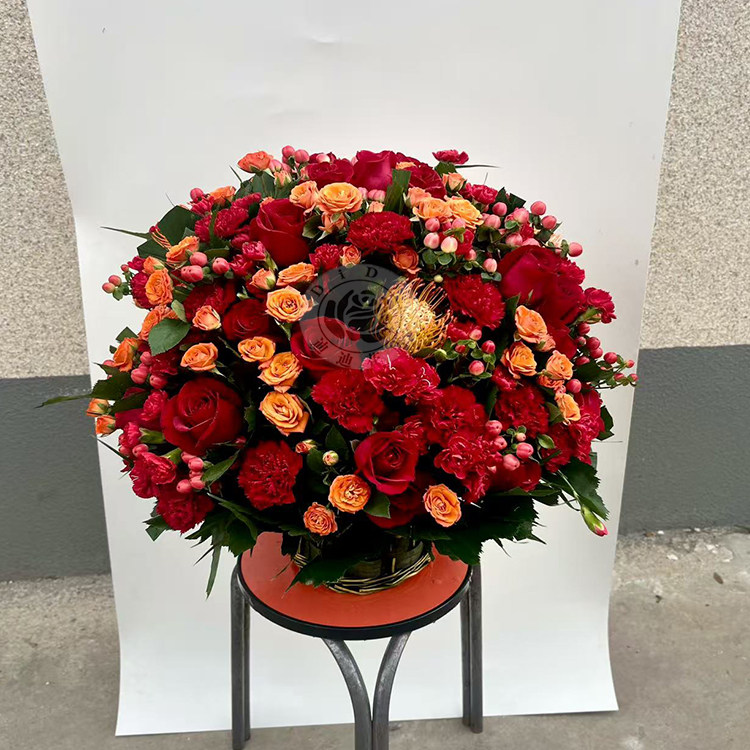祝寿花篮圆球型四面观长辈寿宴老人过生日老领导祝福北京花店送花