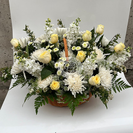 清明节手提扇面扫墓花篮祭奠白事灵堂布置哀思北京花店同城配送