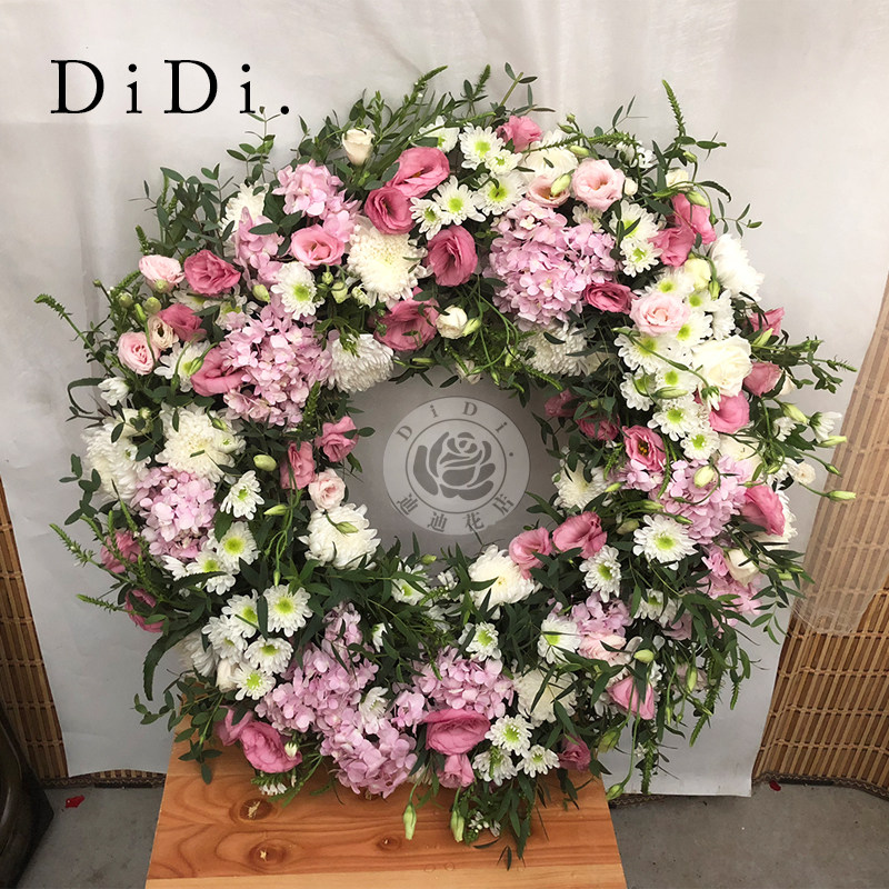 清明节祭祀小花圈花环上坟祭奠白事殡葬用品去世灵堂布置北京同城