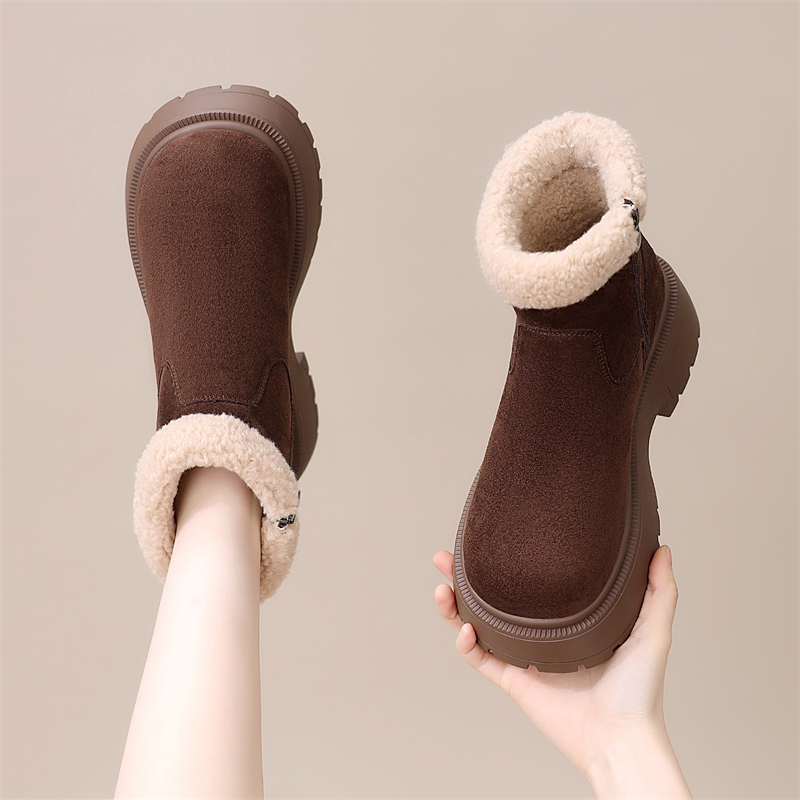 韩版勃肯鞋厚底高帮鞋女棉靴