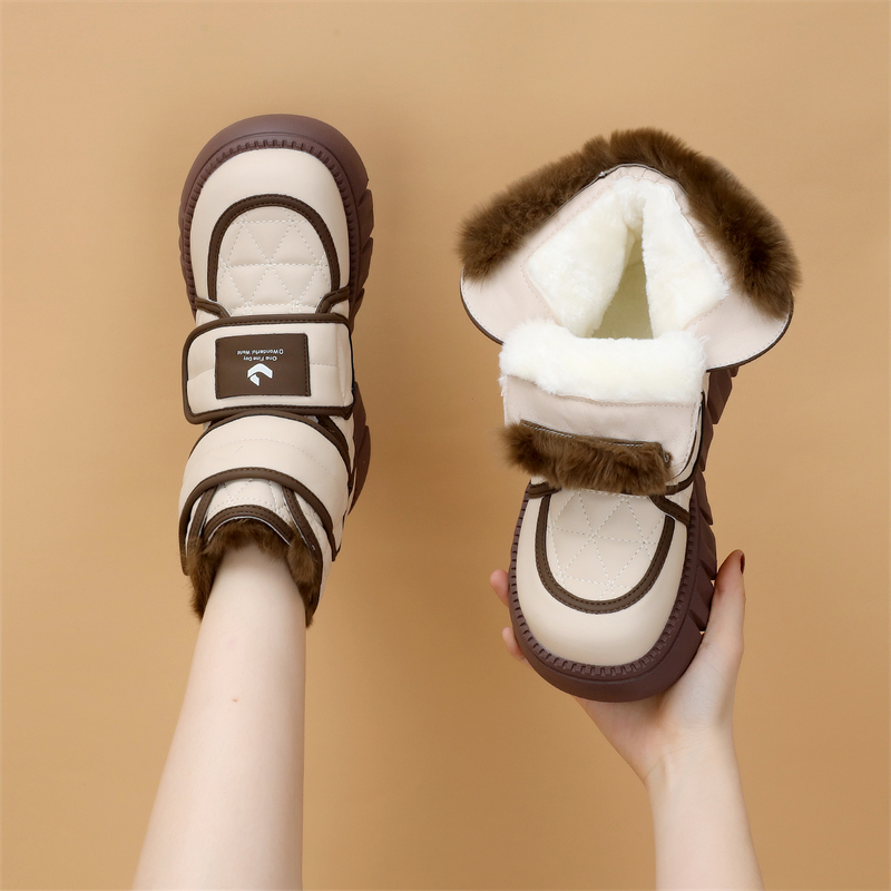 面包雪地靴冬加厚保暖魔术贴轻便