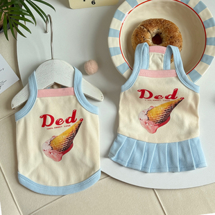 狗狗衣服春夏装薄款高颜值吊带背心猫咪泰迪比熊中小型犬宠物服饰