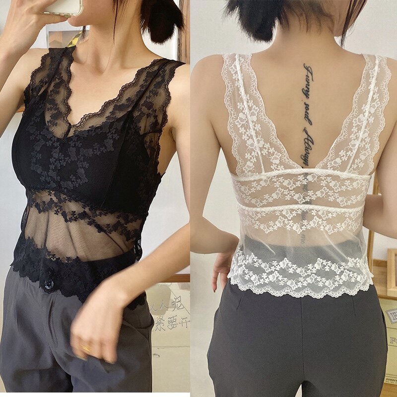 夏季新款女士长款蕾丝美背裹胸抹胸内衣女薄款打底防走光内搭背心