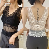 蕾丝美背裹胸抹胸内衣女薄款 女士长款 打底防走光内搭背心 新款 夏季