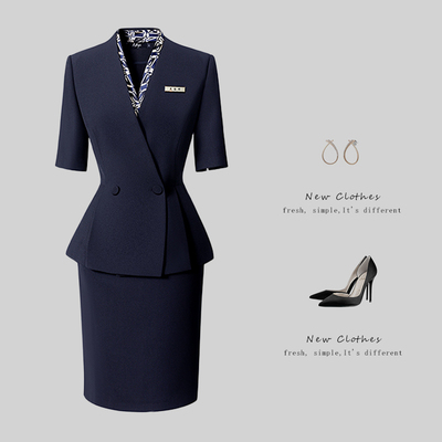 设计感职业女裙西装套装夏气质修身售楼部置业顾问工作服前台工装