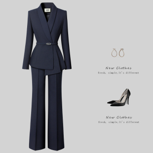 收腰职场上班工作服销售工装 春秋气质修身 通勤 套装 设计感职业西装
