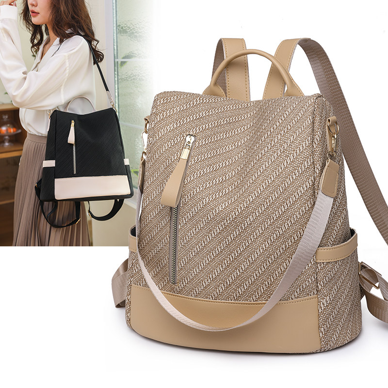 双肩包女新款韩版潮pu软皮时尚百搭妈咪旅行包防盗女士大容量背包