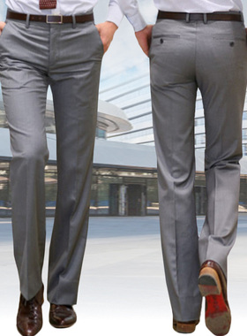 商务韩版直筒西裤男青年灰色垂感免烫西装裤秋冬潮流百搭工装长裤