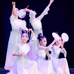 儿童古典舞演出服清庭云月舞蹈服身韵纱衣江南舞韵扇子舞团扇道具
