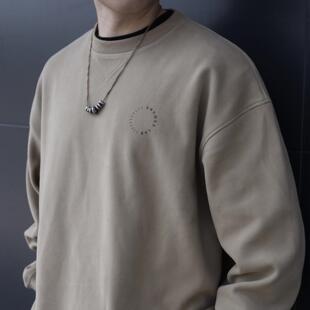 防风摇粒绒细腻亲肤纯色圆领印花卫衣 24AW Gnomes lab