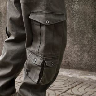 Gnomes lab 25SS日产植物染面料水洗八袋工装裤泰隆拉链