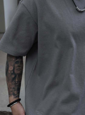 Gnomes lab 25SS进口SOLO TEX 轻量化速干抗皱华夫格拉领纯色短袖