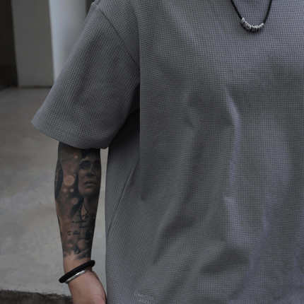 Gnomes lab 25SS进口SOLO TEX 轻量化速干抗皱华夫格拉领纯色短袖