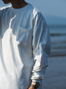 Gnomes lab 22AW 350g重磅纯棉长袖city boy通勤廓形长袖口袋T恤