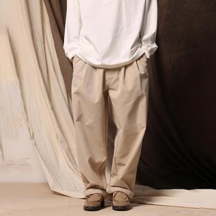 进口抗皱聚酯纤维双层织法抗皱肉感纯色休闲长裤 24AW lab Gnomes