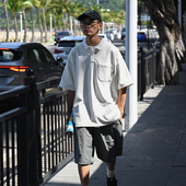 lab 22SS 速干抗皱通勤网里廓形沙滩短裤 Gnomes city boy日系国潮