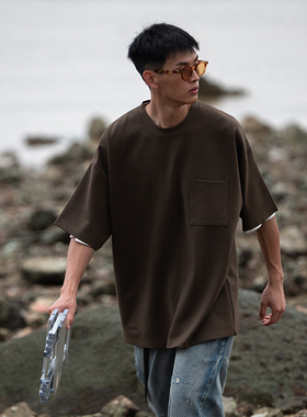 Gnomes lab 22SS 高弹高密360g打鸡布纯色刺绣logo短袖T City boy