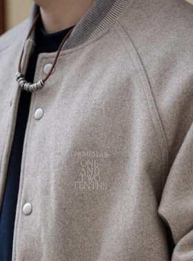 Gnomes lab 24SS 800g重磅羊毛混纺短宽版型棒球服外套