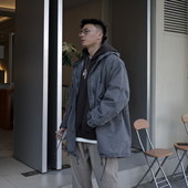 染色重水洗拉链连帽鱼尾风衣棉服外套 23AW长款 Gnomes lab