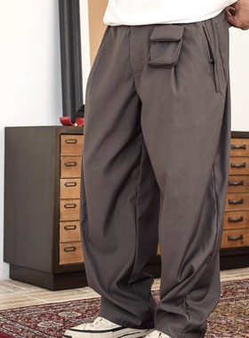 Gnomes lab 25AW 高捻高密进口纱TR混纺抗皱零钱袋垂感西裤