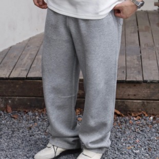 Gnomes lab 25AW 长绒棉空气层打褶纯色松紧腰通勤卫裤