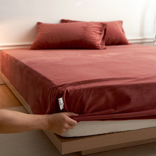 A类230克全消光婴儿绒床笠冬季加厚牛奶绒床垫套加绒床单全包床罩