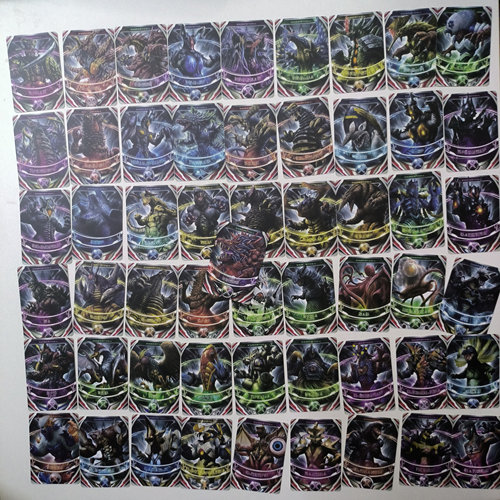 奥特文怪兽卡片55张 魔王兽 五帝王火焰哥尔赞 雷丘巴斯 超戈布
