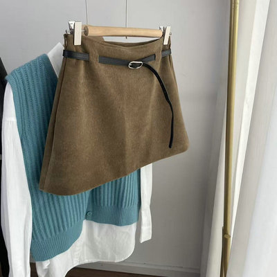 T4396包臀半身裙 小A腰带短裙女2025秋冬