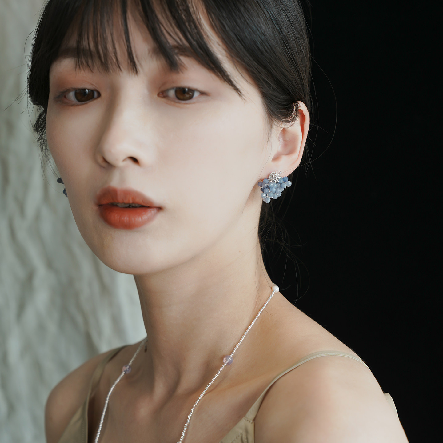 L.Bardeen彩色坦桑/月光石/绿石榴石925纯银耳环女夏季时尚耳饰