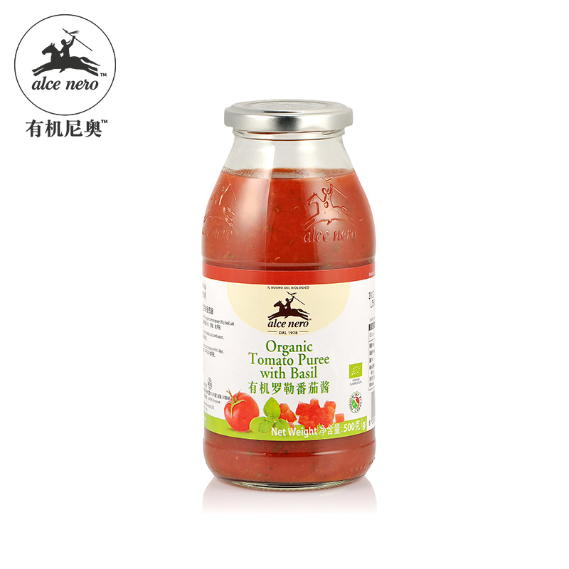 Alce Nero/有机尼奥有机罗勒番茄酱进口意大利面酱意面酱500g瓶装