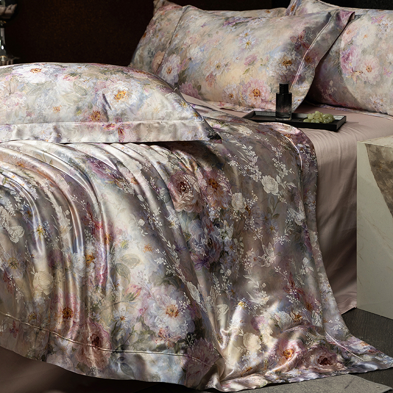 轻奢真丝天丝全棉提花印花四件套