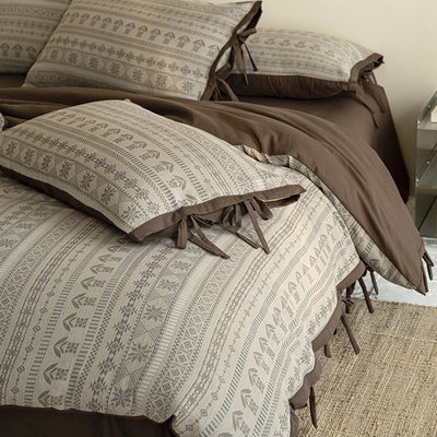 轻奢高端长绒棉色织提花四件套