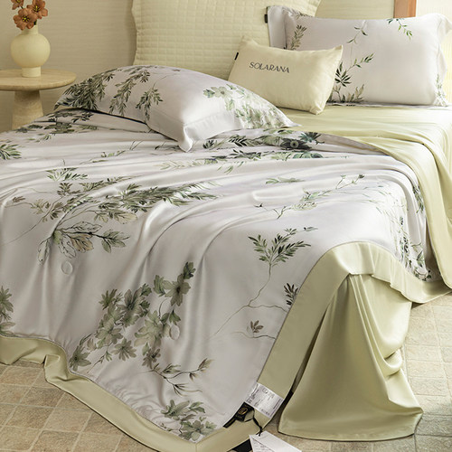轻奢天丝数码印花蚕丝夏被四件套