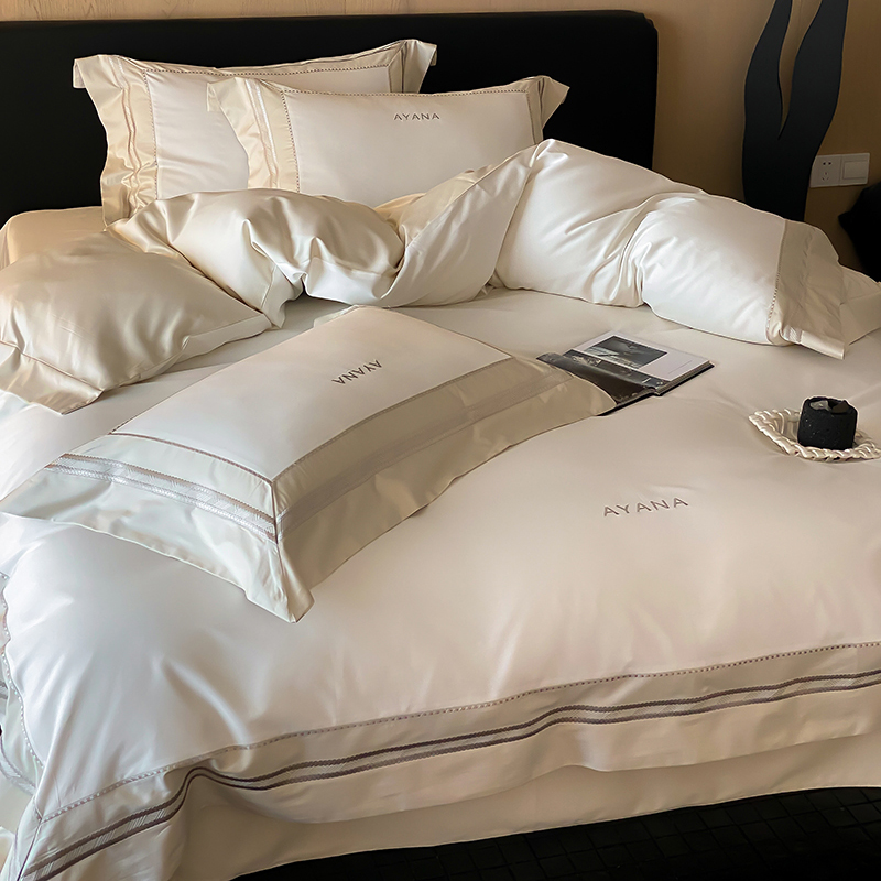 四件套高级感长绒棉刺绣轻奢