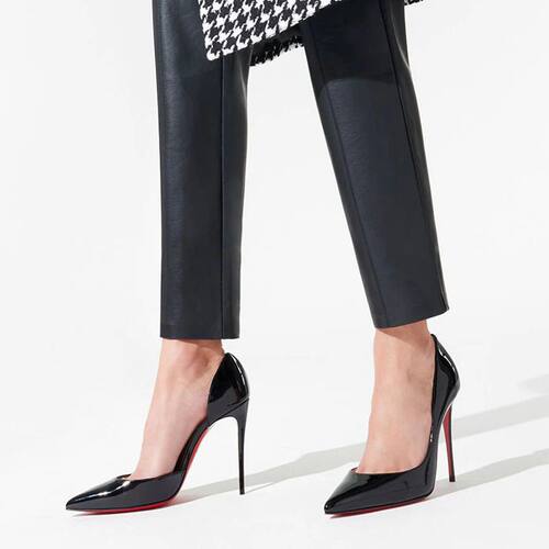 cl红底侧空高跟鞋中跟不累脚