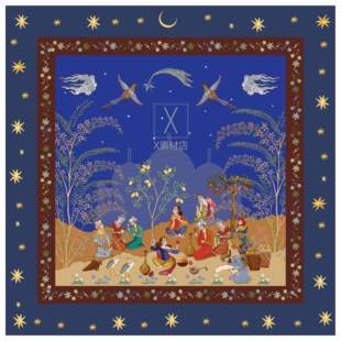 AI/PNG波斯细密画源文件 复古拼贴collage装饰古典花园素材