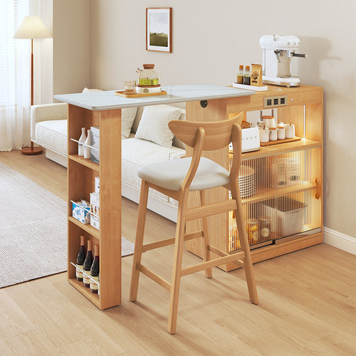 志光吧台餐边柜实木岩板