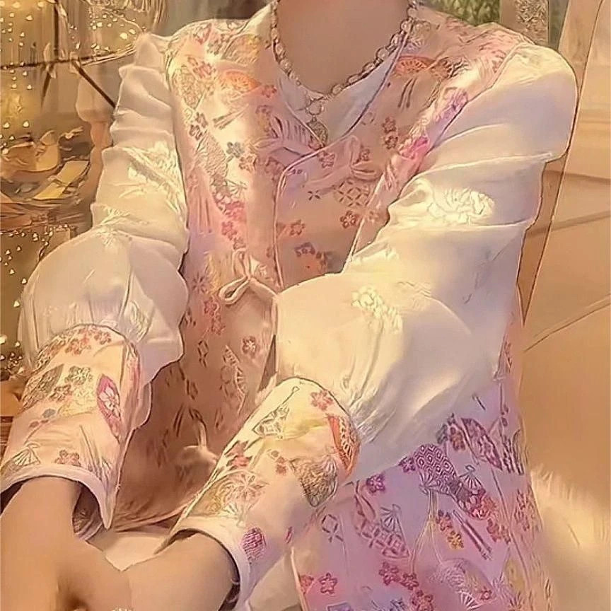 秋季新中式宋锦圆领盘扣马甲女