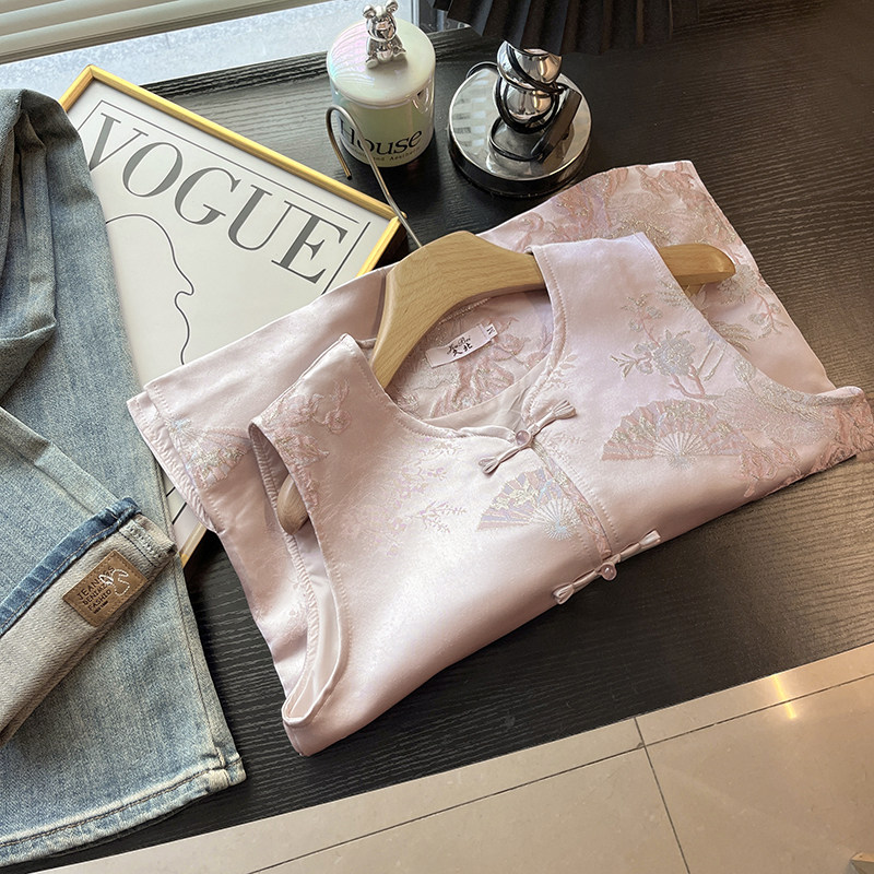 2026早春季新款复古新中式国风粉色马甲女坎肩盘扣马夹背心上衣,女装/女士精品,马夹,淘宝优惠券,粉丝福利购,淘宝优惠卷