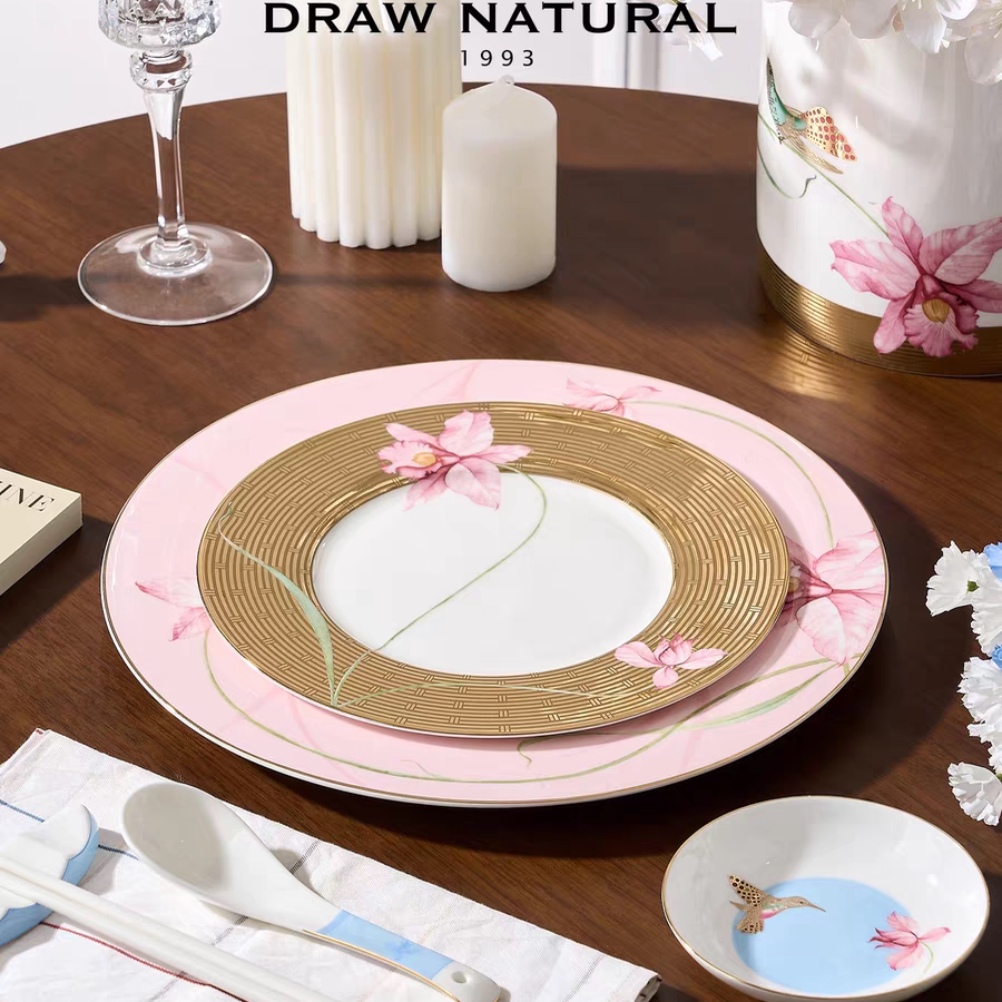 英国品牌自然写生卡特兰餐具套装碗碟套装盘筷子勺欧式小奢华套装