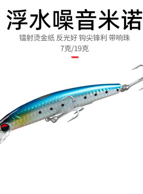 拓钓远投浮水米诺噪音淡水库翘嘴黑鱼鱤鱼鳜鱼海钓鲈鱼饵路亚假饵