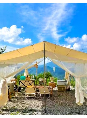 天幕帐篷蚊帐户外露营防蚊野餐防水露台蚊帐涂银牛津布加粗支撑杆