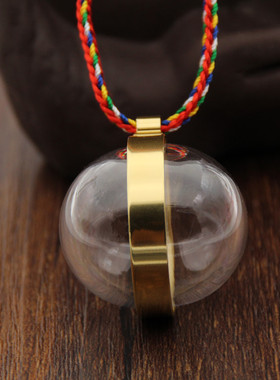 圆形透明佛塔嘎乌盒挂件吊坠