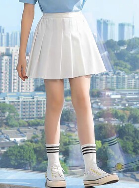 女童网球裙夏季运动白色短裙子2025韩版学院风百褶裙大童洋气夏装