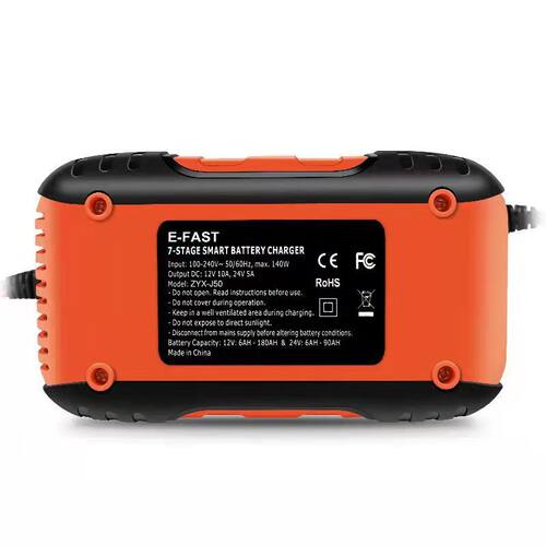 可定制7段式12V24V10A摩托车电瓶充电机汽车电瓶智能充电器跑马灯