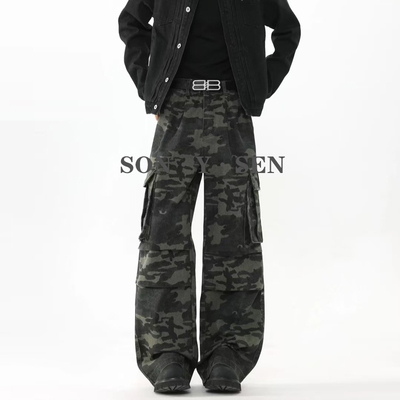 迷彩潮牌工装裤牛仔长裤子