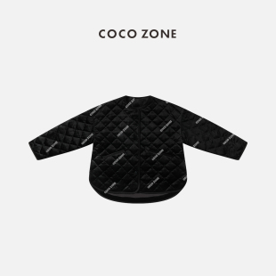 COCO ZONE 刘一一 90鹅绒高级感秋冬前短后长菱形格子时尚羽绒服