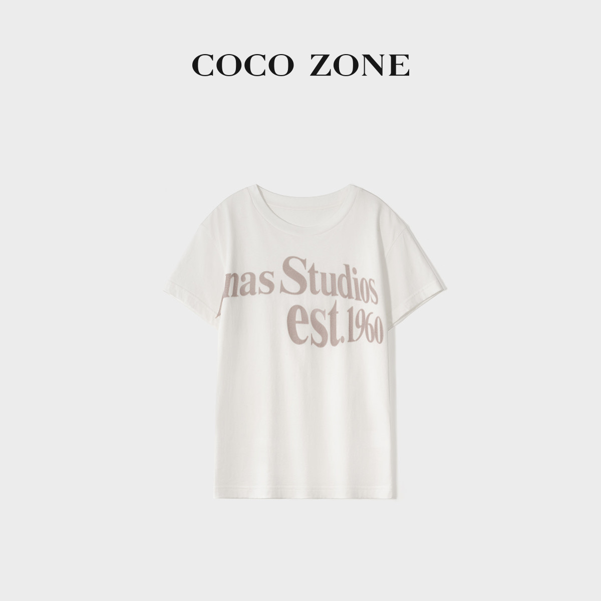 COCO ZONE刘一一26夏季圆领字母印花短袖T恤CF1B0859