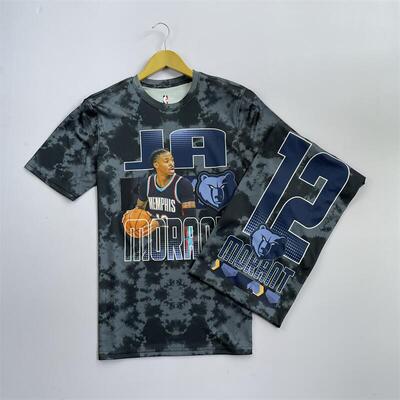 美国篮球球星数码直喷印花速干圆领短袖T恤 莫兰特大码美式球迷T